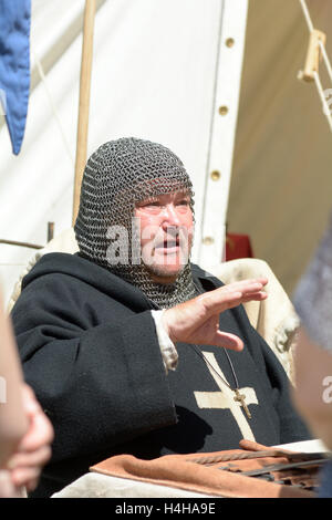 Knights Templar talking about the Order of Knights of the Hospital of Saint John of Jerusalem in Bedford, Bedfordshire, England Stock Photo