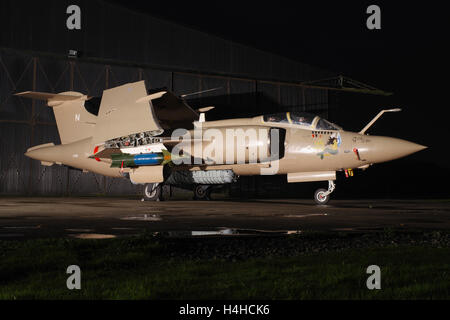 Hawker  Siddeley Buccaneer S2B XX901, at night Stock Photo