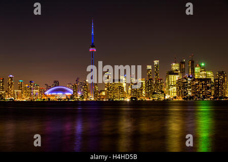 Toronto Skyline from Toronto Island at sunset. Toronto Ontario Canada. October 2016 Stock Photo