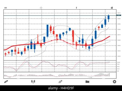 Vector uptrend market of stock chart. Stock Vector