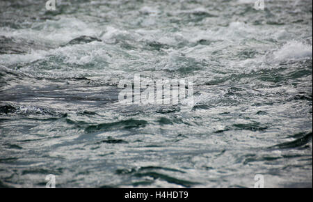 Sava River,clear and fast water with rapids and waves on it Stock Photo
