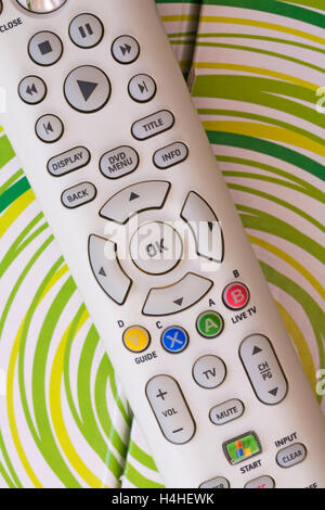 Xbox 360 HD DVD player remote control on box Stock Photo