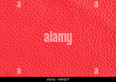 Red colored cow leather texture. Closeup. Macro Stock Photo