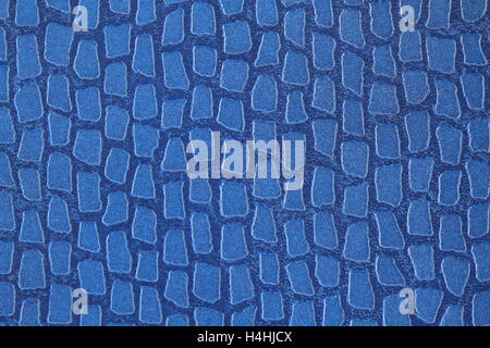 Navy blue with light blue incertions artificial leather texture. Macro Stock Photo