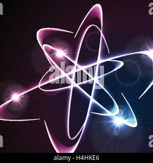 Glow flash neon trace shape background. Vector design illustration Stock Vector