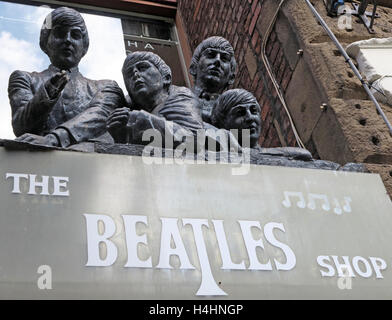 Beatles shop - Mathew Street,Beatles Cavern walks,Liverpool,Merseyside,England Stock Photo