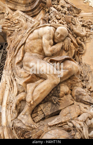 Sculpture on the front gate of Palacio del Marques de Dos Aguas Valencia, Spain Stock Photo