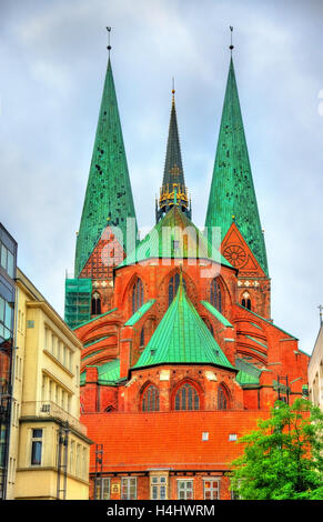 View of St. Mary's Church in Lubeck - Germany Stock Photo