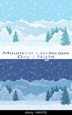 Seamless Winter Forest Landscape Stock Vector Image & Art - Alamy