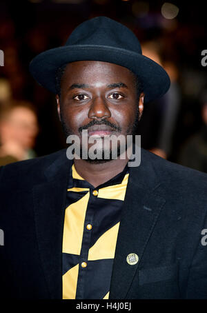 Babou Ceesay attending the 60th London Film Festival Closing Night gala screening of Free Fire at Odeon Leicester Square, London. PRESS ASSOCIATION Photo. Picture date: Sunday 16th October, 2016. Photo credit should read: Ian West/PA Wire. Stock Photo