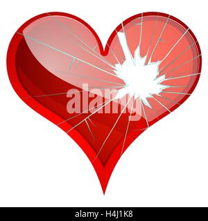Broken hearts. Dislike, sadness, shattered, rupture, break up themes. Stock Vector
