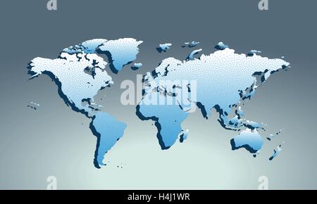 Map icon for application on grey background. Dotted stippled effect. Stock Vector