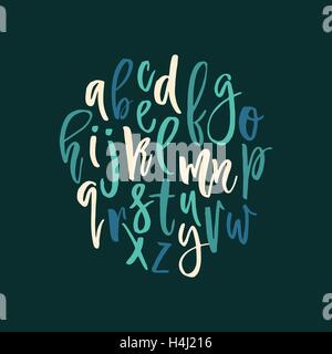 Brush font letter alphabet. Hand drawn typography chalk paint font ...
