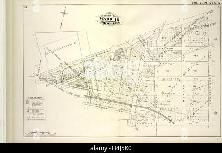 Vol. 2. Plate, A. Map bound by Bayard Sanford St., Meeker Ave., Vandervoort Ave., Parker Pl., Kingsland Ave., Frost St. Stock Photo