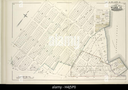 Vol. 6. Plate, G. Map bound by Norman Ave. Kingsland Ave., Meserole Ave., Charlick St., Newtown Creek, Meeker Ave. Stock Photo