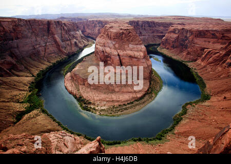 Horseshoe Bend seen from the lookout point, Colorado river, Page, Arizona, USA Stock Photo