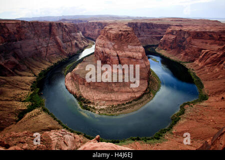 Horseshoe Bend seen from the lookout point, Colorado river, Page, Arizona, USA Stock Photo