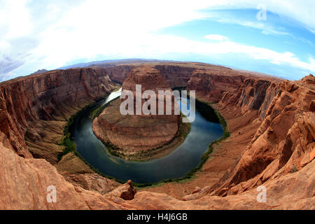 Horseshoe Bend seen from the lookout point, Colorado river, Page, Arizona, USA Stock Photo