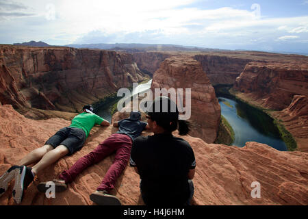 Horseshoe Bend seen from the lookout point, Colorado river, Page, Arizona, USA Stock Photo