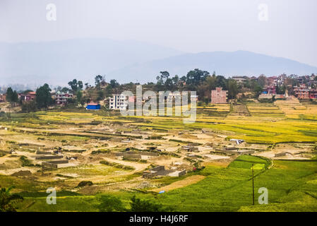 Brick-making area in the outskirts of Bhaktapur, Nepal. Stock Photo