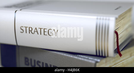 Strategy. Book Title on the Spine. 3D. Stock Photo