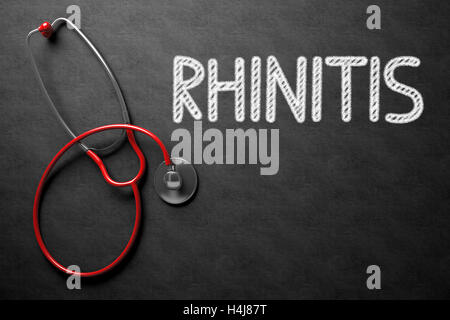 Rhinitis Handwritten on Chalkboard. 3D Illustration. Stock Photo