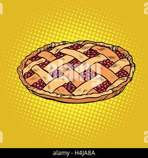 Berry pie, thanksgiving and family celebration Stock Vector