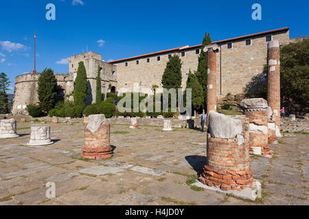 Roman Basilica Ruins, San Giusto, Trieste, Friuli-Venezia Giulia, Italy Stock Photo
