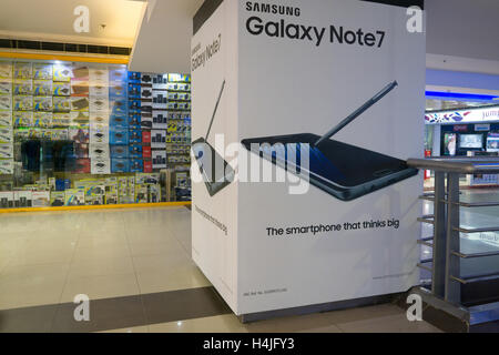 an advertisement for Samsung Galaxy Note 7,SM Mall,Cebu City,Philippines, Stock Photo