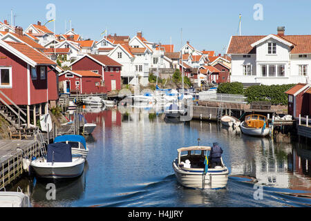 Guest harbor, boats, Grundsund, Bohuslän, West Sweden, Sweden Stock Photo