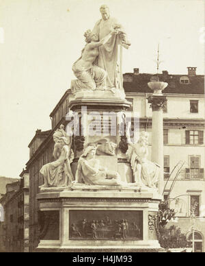Monument to Camillo Benso Conte di Cavour by Giovanni Battista Duprè in Turin, Torino Piedmont Italy, Anonymous Stock Photo