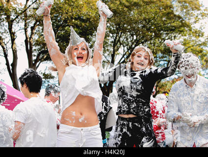 St Andrews, Scotland, UK. 17th October, 2016. St Andrews University Students take part in The traditional  Raisin Monday Foam fight,Monday 17th October 2016 Credit:  Derek Allan/Alamy Live News
