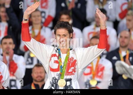 Manchester, UK. 17th Oct, 2016. Bianca Walkden. TeamGB and ParalympicsGB Heroes homecoming parade following their success at the Rio 2016 Olympic games. Albert Square. Manchester. Credit:  Sport In Pictures/Alamy Live News Stock Photo
