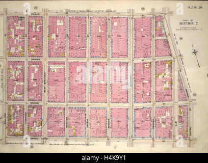 Plate 20, Part of Section 2: Bounded by Prince Street, Marion Street, Centre Street, Grand Street and Sullivan Street, New York Stock Photo