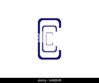 Letter C Logo alphabet design element template. ABC concept type as logotype. Typography icon line art Stock Photo