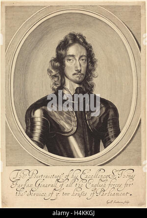 William Faithorne after Robert Walker (English, 1616 - 1691), Lord Thomas Fairfax, engraving Stock Photo