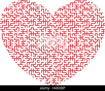 heart shaped maze Stock Vector