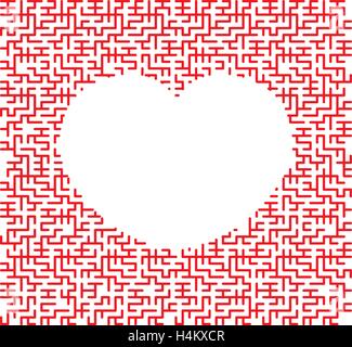 heart shaped maze Stock Vector