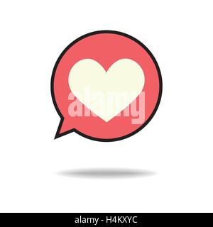 Heart in speech bubble icon. Vector illustration Stock Vector