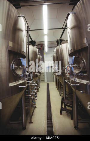 Manufacturing machinery in brewery Stock Photo