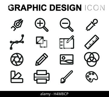 Graphic design vector line icons set. Graphic, Design, Logo, Vector ...