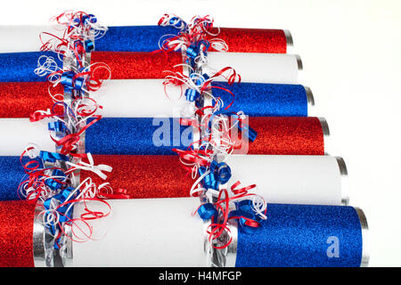 A shot of a set of Crackers or otherwise known as a Bon Bons. Stock Photo