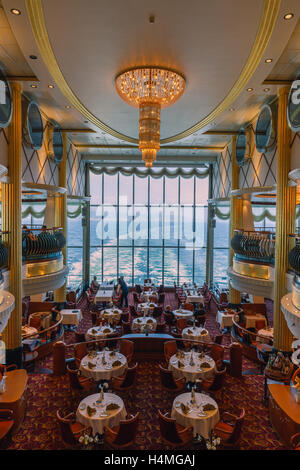 Inside the dining room at the MS Color Magic. A cruiseferry owned and operated by the Norway-based shipping company Color Line Stock Photo