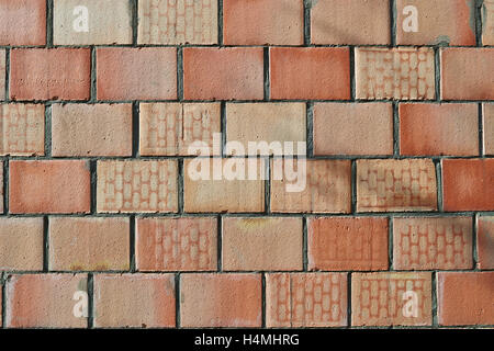 Textured raw wall with red bricks Stock Photo