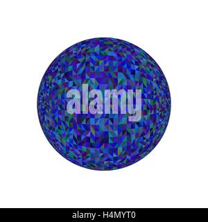 Polygonal sphere. Isolated on white background. 3d Vector colorful illustration. Stock Vector