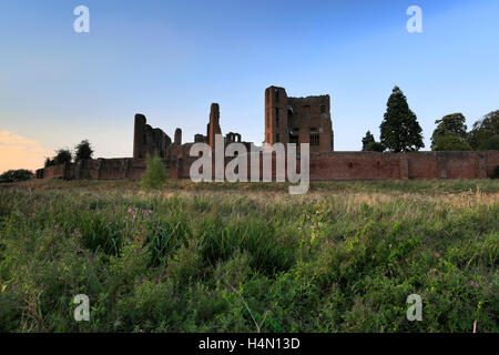 Dusk view, Kenilworth Castle, Kenilworth town, Warwickshire, England, UK Stock Photo