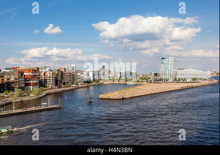 Panorama View from Hamburg Hafencity Stock Photo