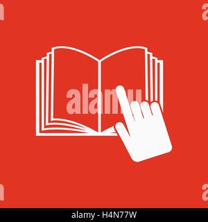 The open book icon. Manual and tutorial, instruction symbol. Flat Stock Vector