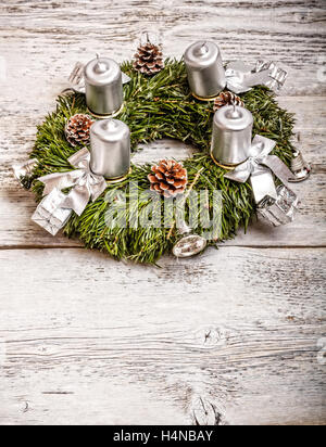 Closeup shot of an advent wreath Stock Photo
