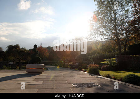 The memorial garden to the victims of the Aberfan disaster that was built on the site of Pantglass Junior School, as the 50th anniversary of the tragedy approaches. Stock Photo